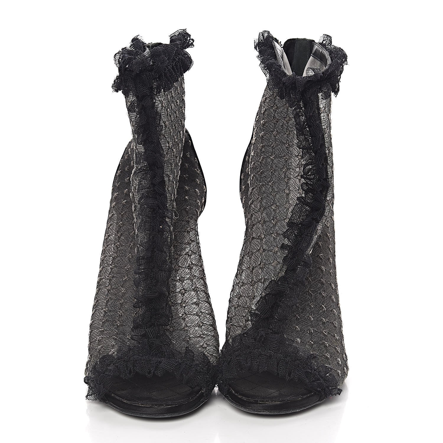Chanel Lace Mesh Booties 39 Black 2 of 10