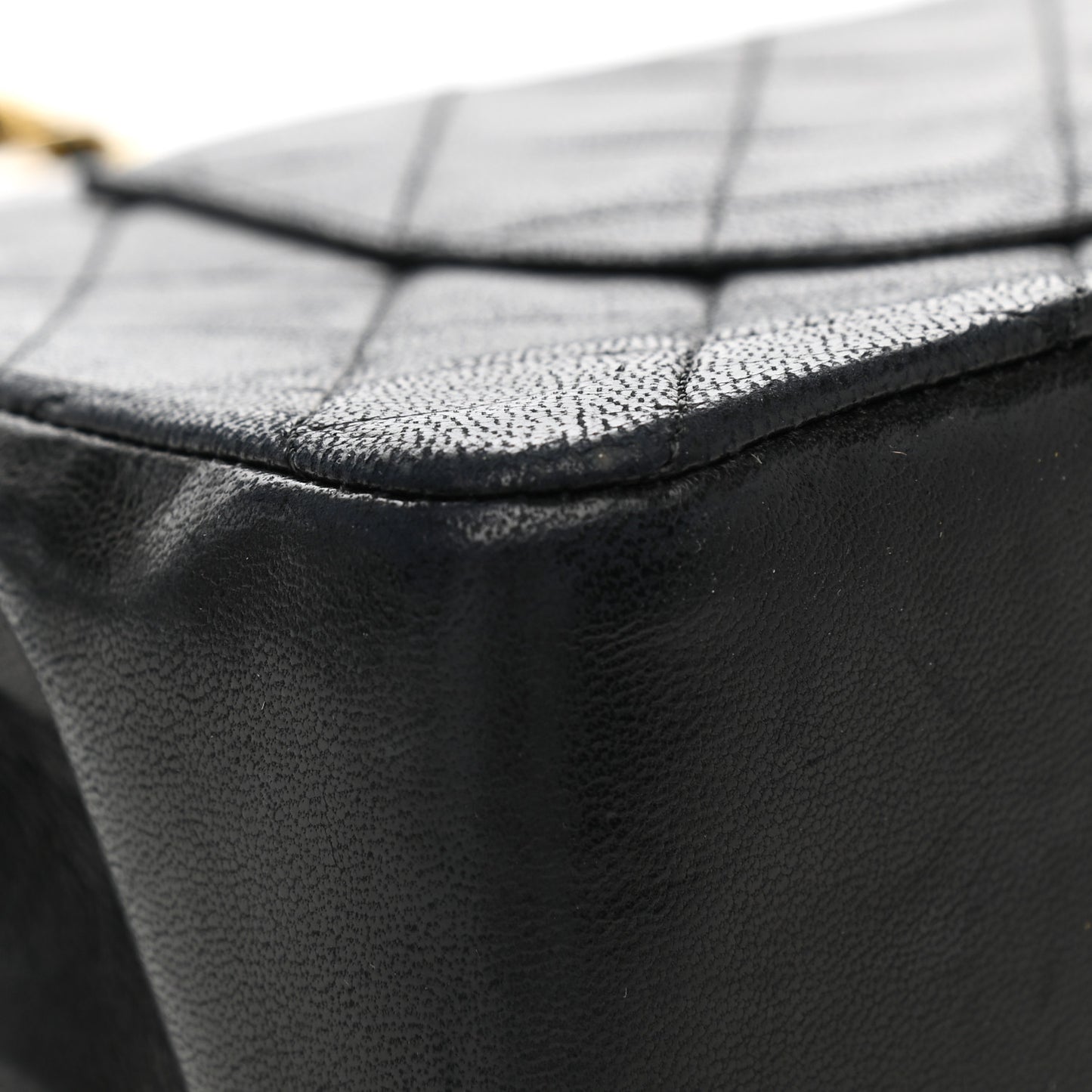 Lambskin Quilted Medium Double Flap Black