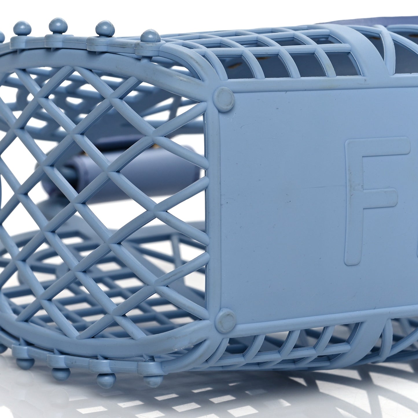 Recycled Plastic Vitello Liberty Matte Small Fendi Basket Light Blue