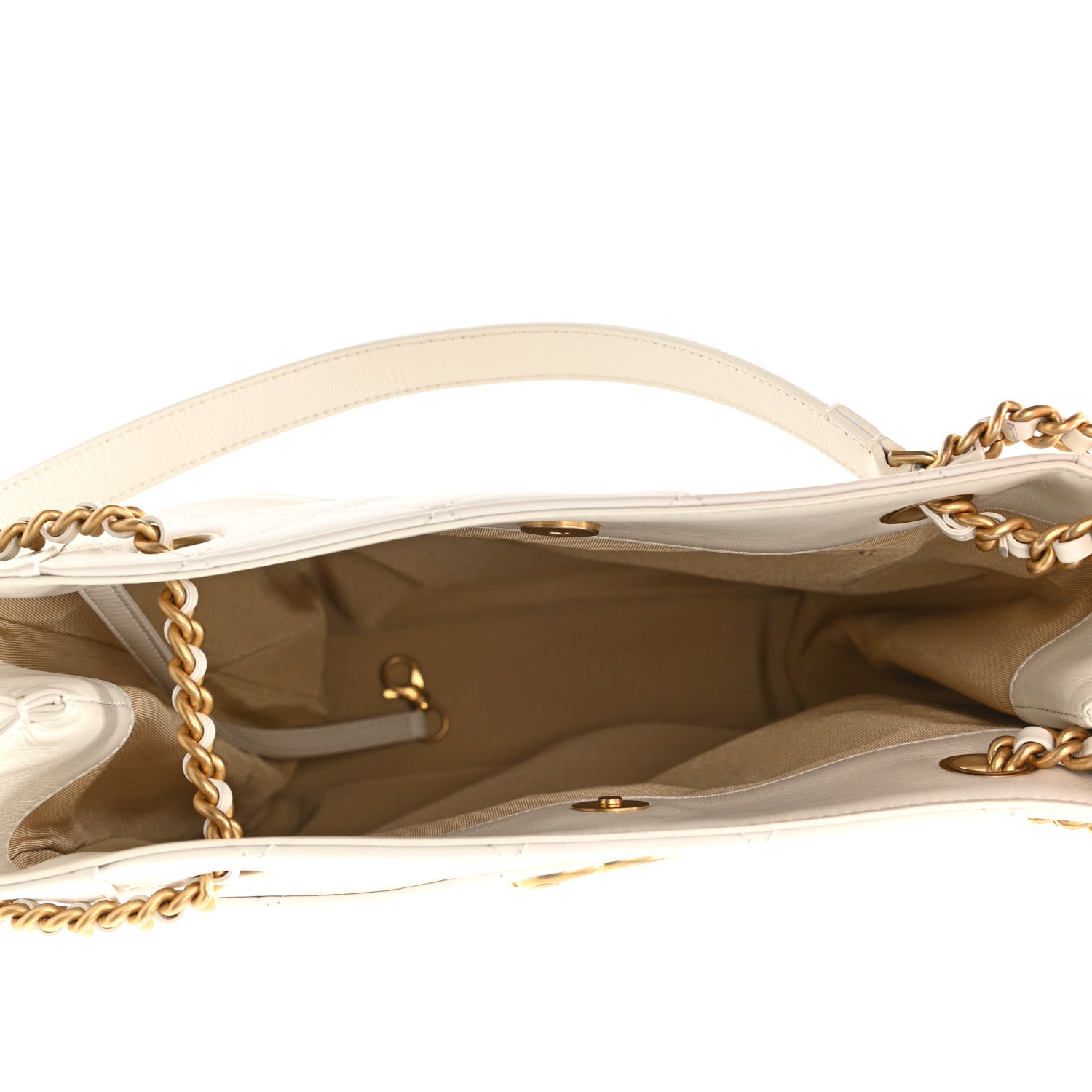 Chanel Calfskin Quilted Small Shopping Tote White 5 of 11