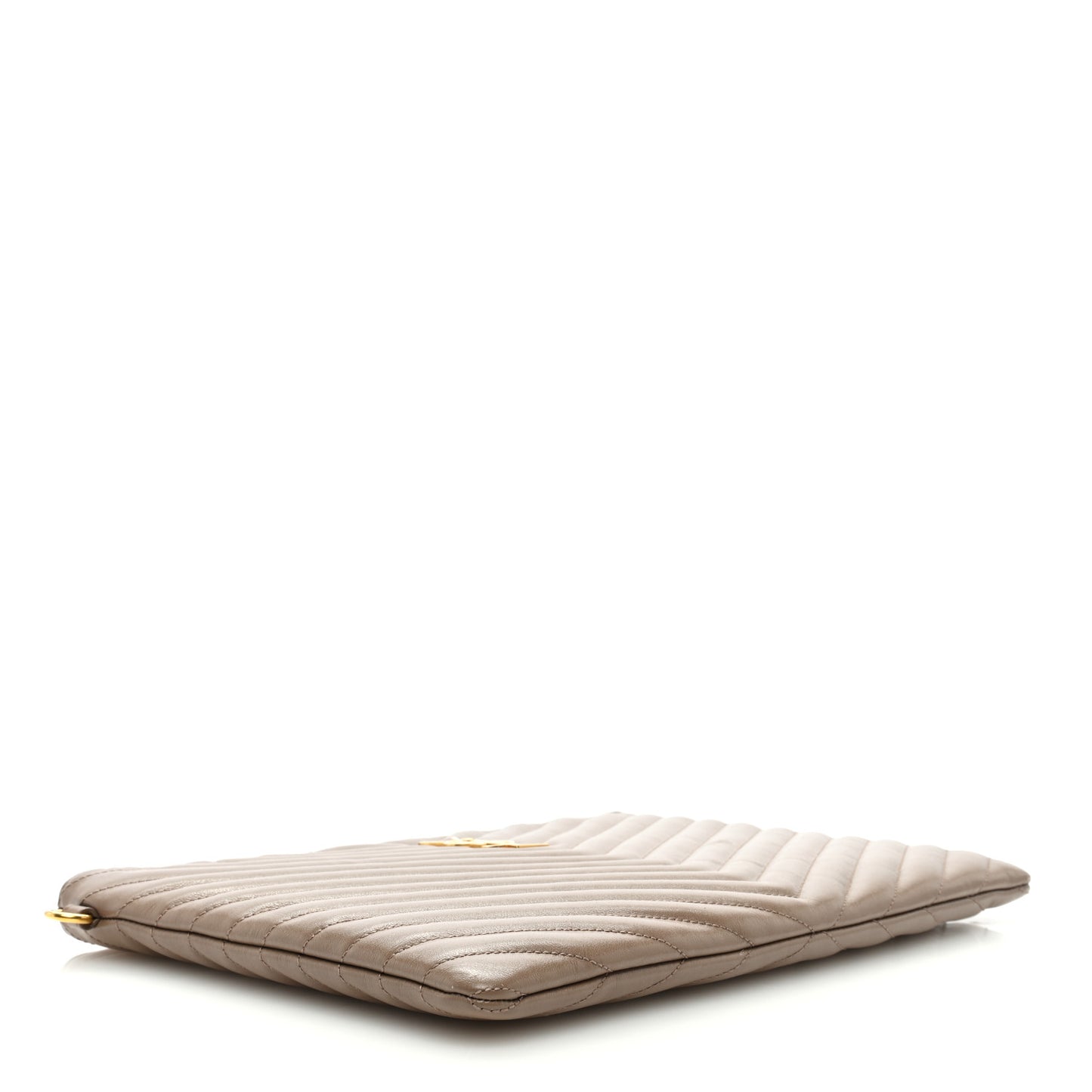 Calfskin Matelasse Monogram Cassandre Tablet Pouch Taupe