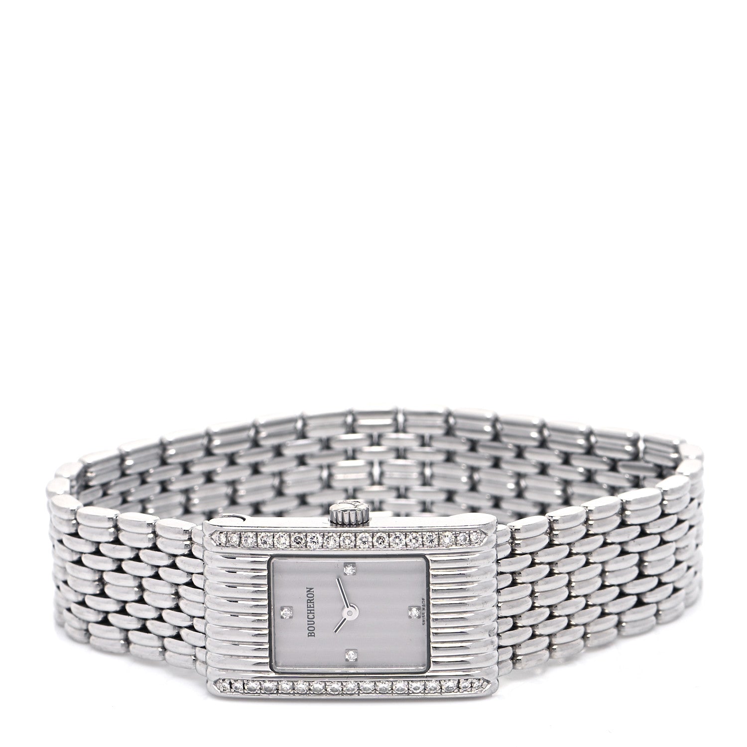 Boucheron Stainless Steel Diamond 18mm Reflet Quartz Watch 2 of 6