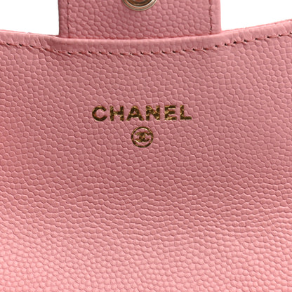 Chanel Caviar Quilted Flap Card Holder Wallet Light Pink 6 of 8
