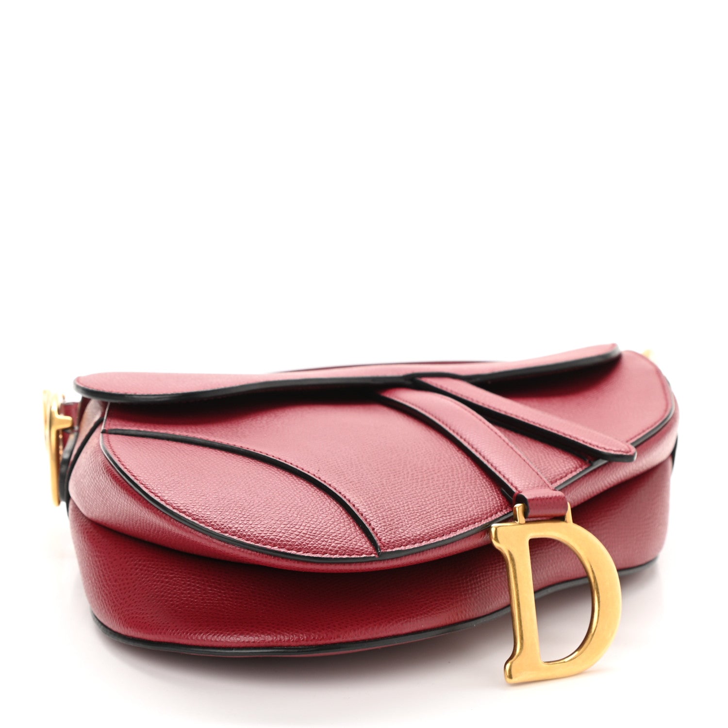 Christian Dior Grained Calfskin Saddle Bag Red 7 of 8