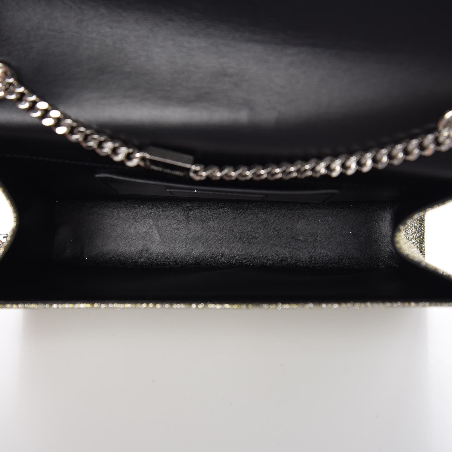 Saint Laurent Metallic Canvas Woven Medium Classic Monogram Kate Satchel Gold 5 of 7