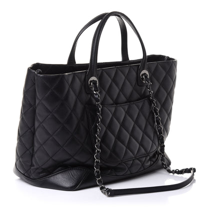 Chanel Calfskin Quilted Small Easy Shopping Tote Black 3 of 11