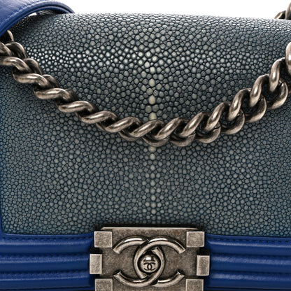 Chanel Galuchat Stingray Small Boy Flap Blue 8 of 11