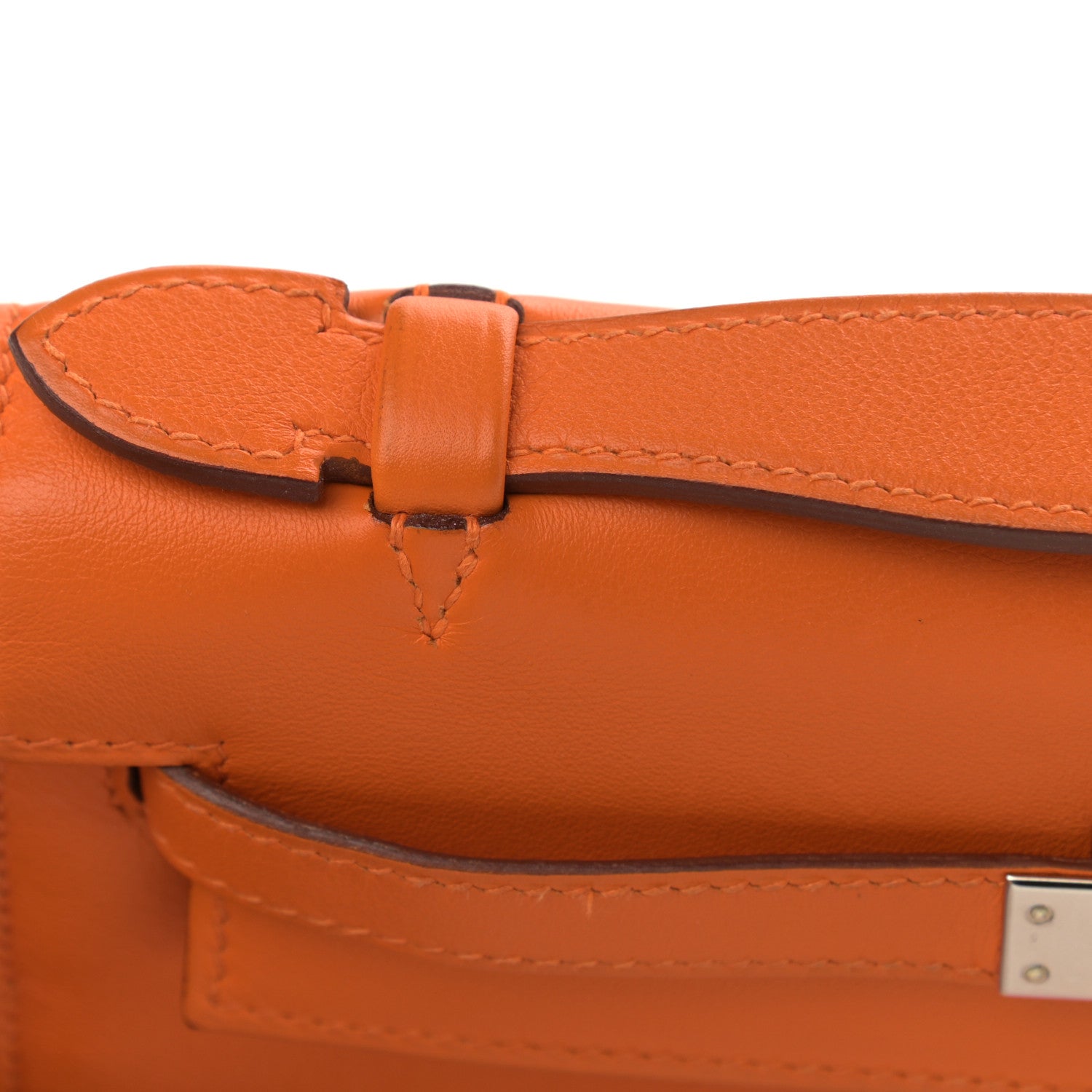 Hermes Swift Kelly Pochette Clutch Orange 15 of 21