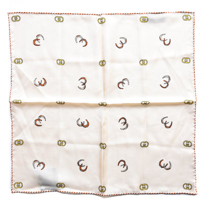 Gucci Silk Twill Poket Logos Pocket Square Ivory 1 of 4