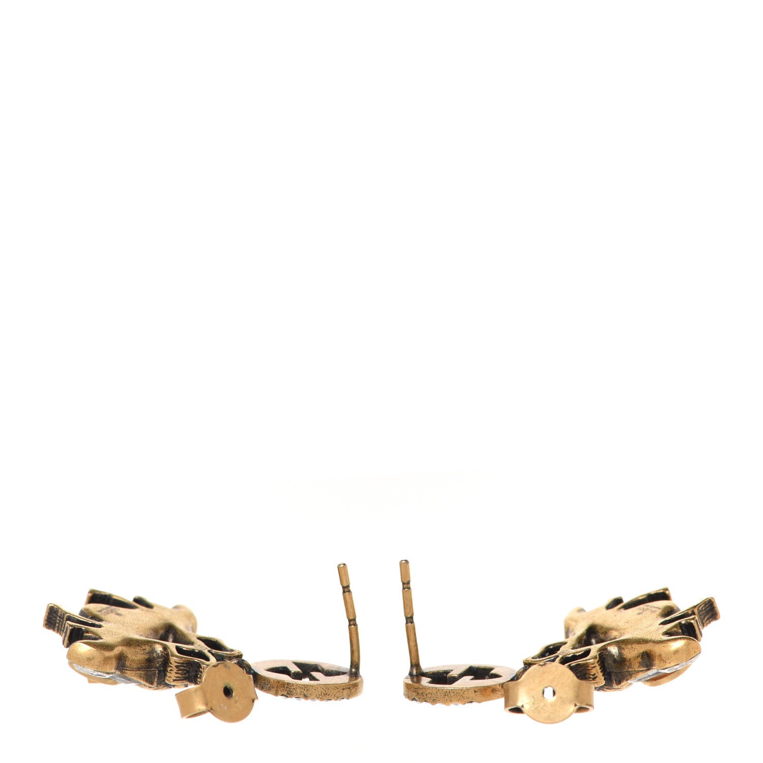 Gucci Crystal Pearl GG Drop Bee Earrings Gold 3 of 5