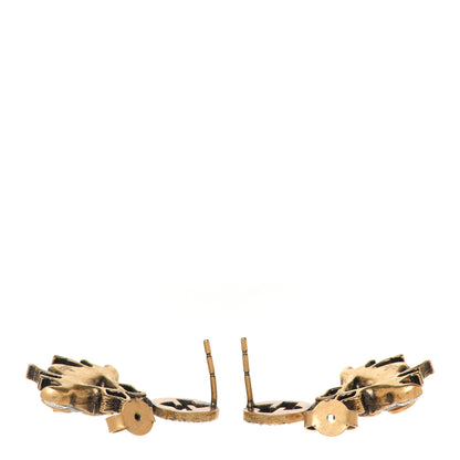Gucci Crystal Pearl GG Drop Bee Earrings Gold 3 of 5