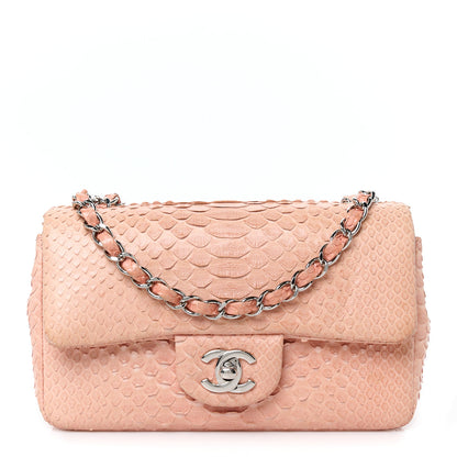 Chanel Snakeskin Mini Rectangular Flap Pink 1 of 11
