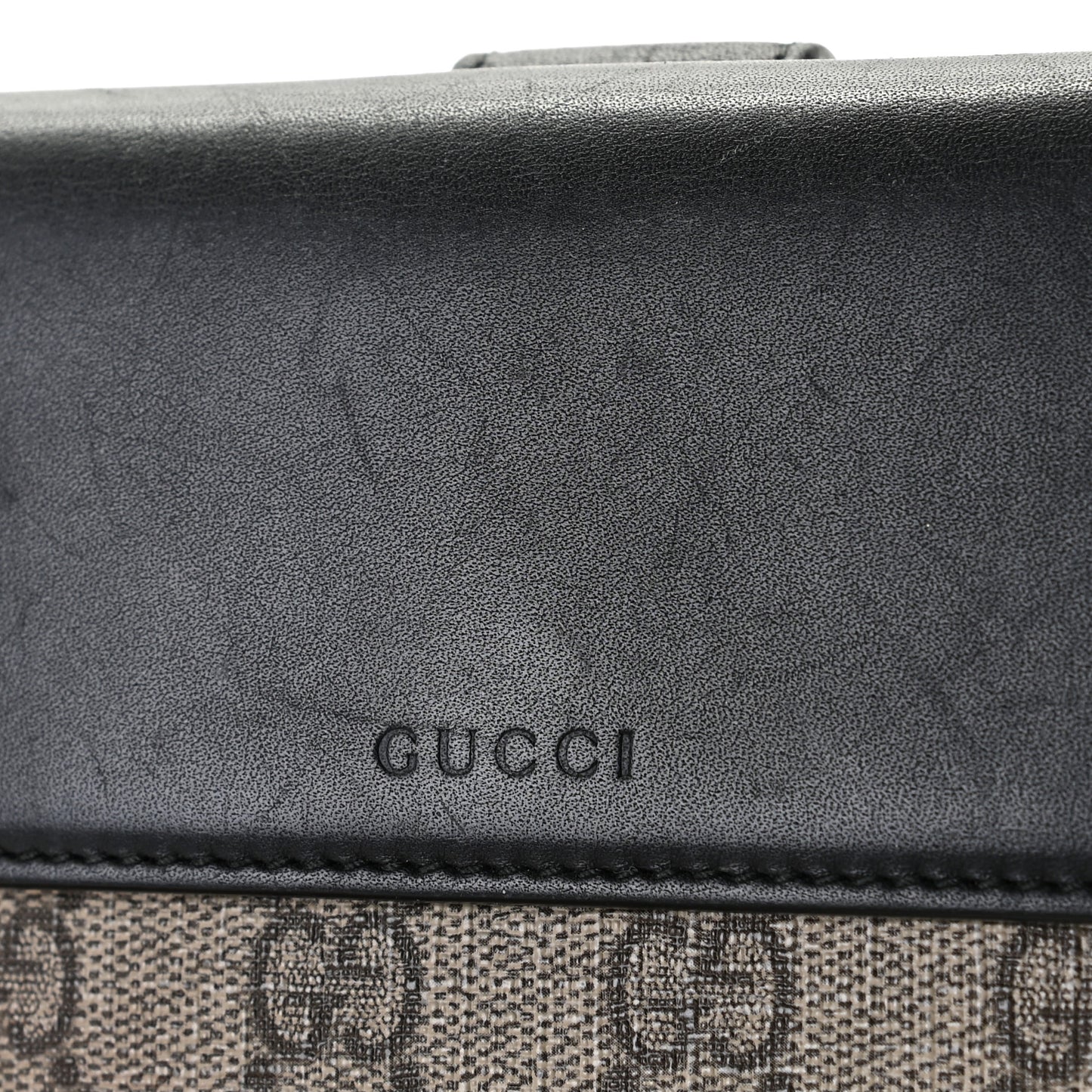 GG Supreme Monogram French Flap Wallet Black