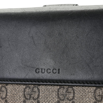 Gucci GG Supreme Monogram French Flap Wallet Black 4 of 13
