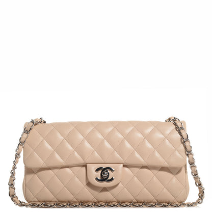 Chanel Lambskin Quilted East West Flap Beige 1 of 8