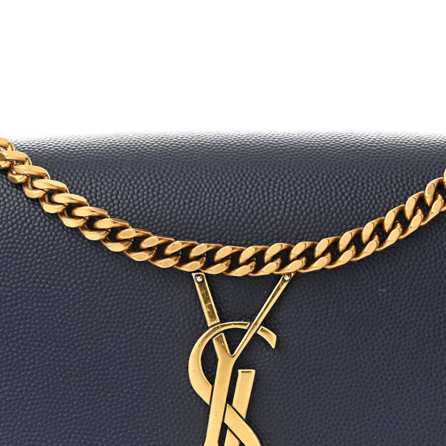 Saint Laurent Grain De Poudre Small Classic Monogram Kate Tassel Satchel Blue Charron 8 of 9