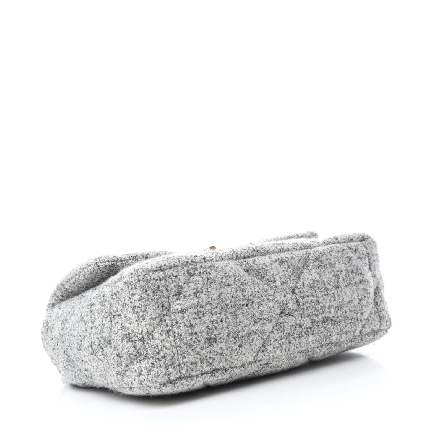 Tweed Quilted Medium Chanel 19 Flap Grey Ecru