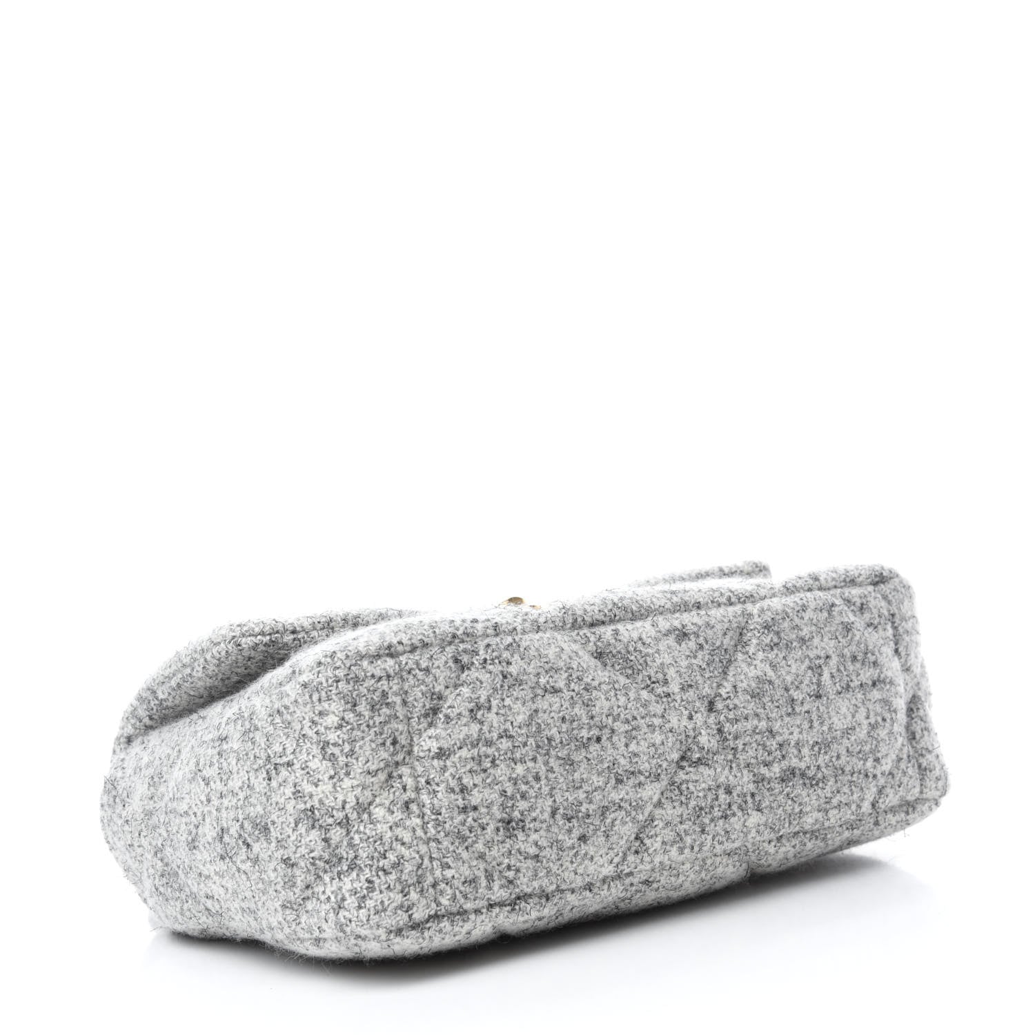 Chanel Tweed Quilted Medium Chanel 19 Flap Grey Ecru 4 of 12