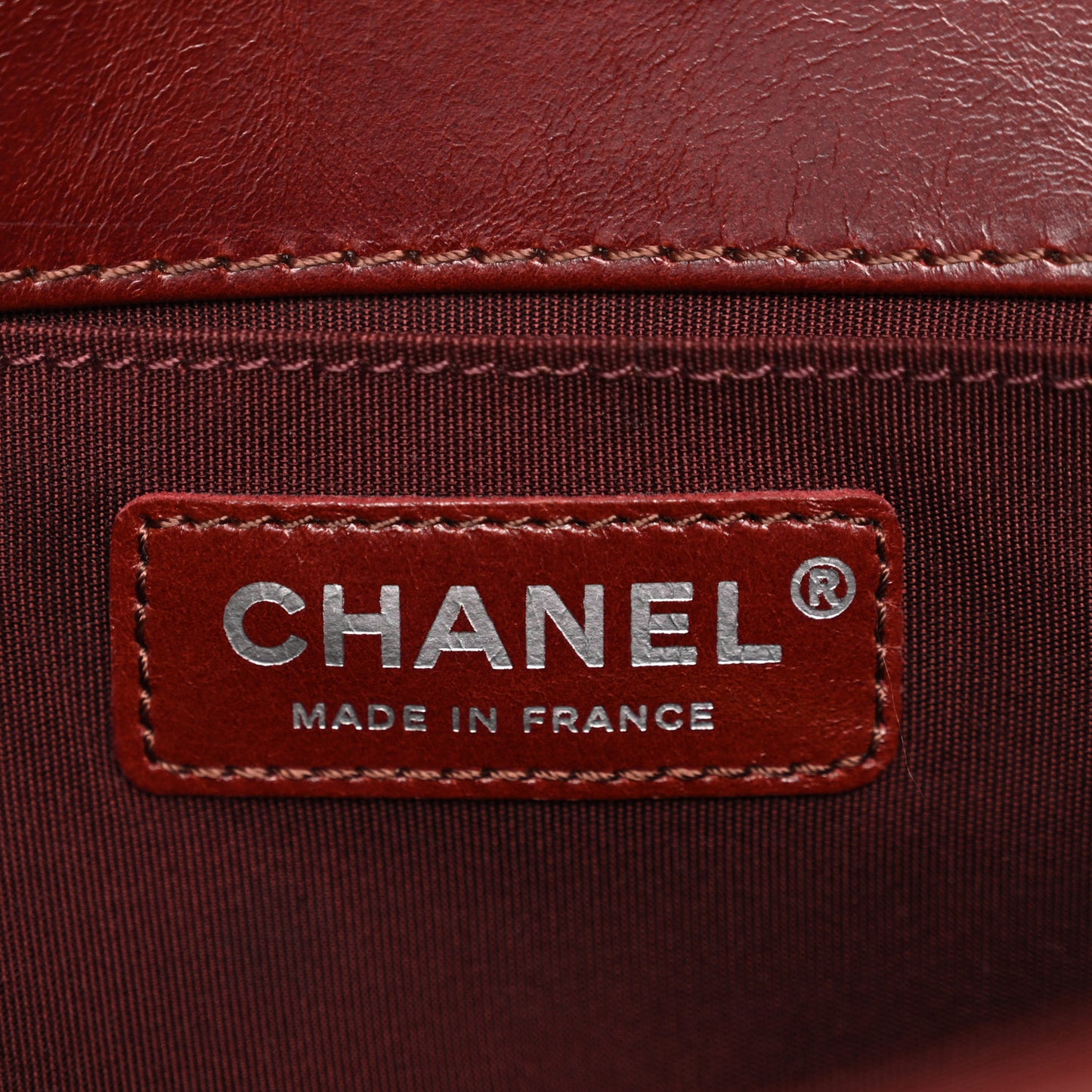 Goatskin Quilted Medium Boy Handle Flap Burgundy