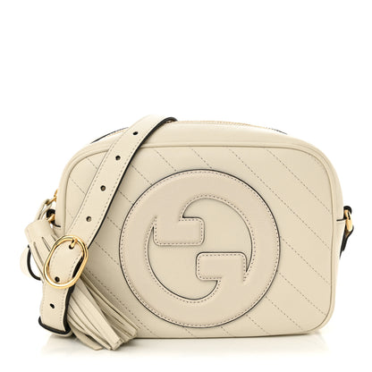 Gucci Sakai Be Green Calfskin Diagonal Stitched Small Blondie Shoulder Bag Mystic White 1 of 12