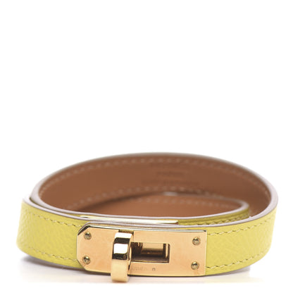 Hermes Epsom Kelly Double Tour Bracelet M Lime 1 of 5