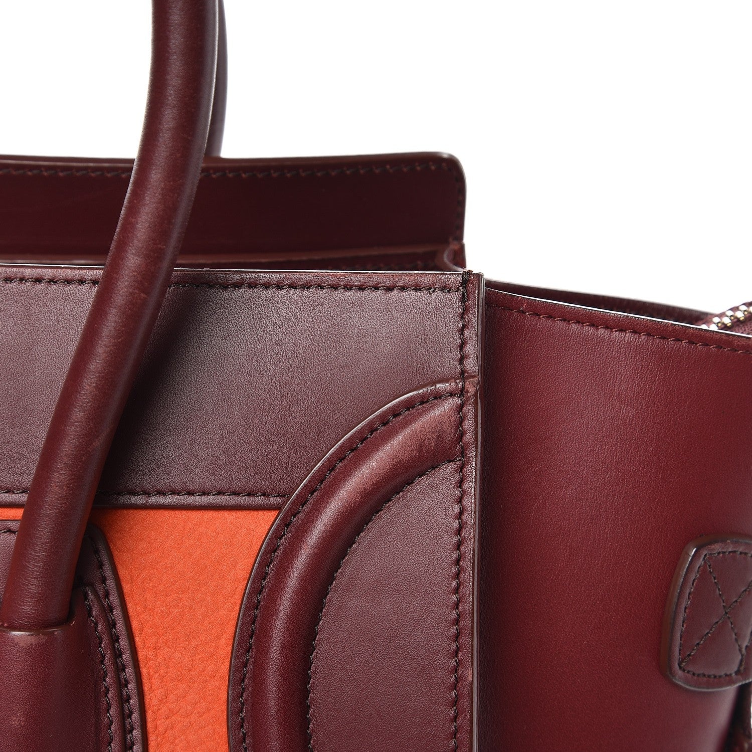 Celine Bullhide Calfskin Micro Bi-Color Luggage Vermillion 12 of 17