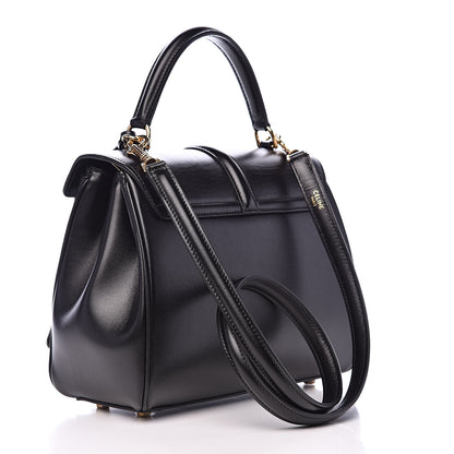 Celine Satinated Calfskin Small 16 Top Handle Bag Black 3 of 12