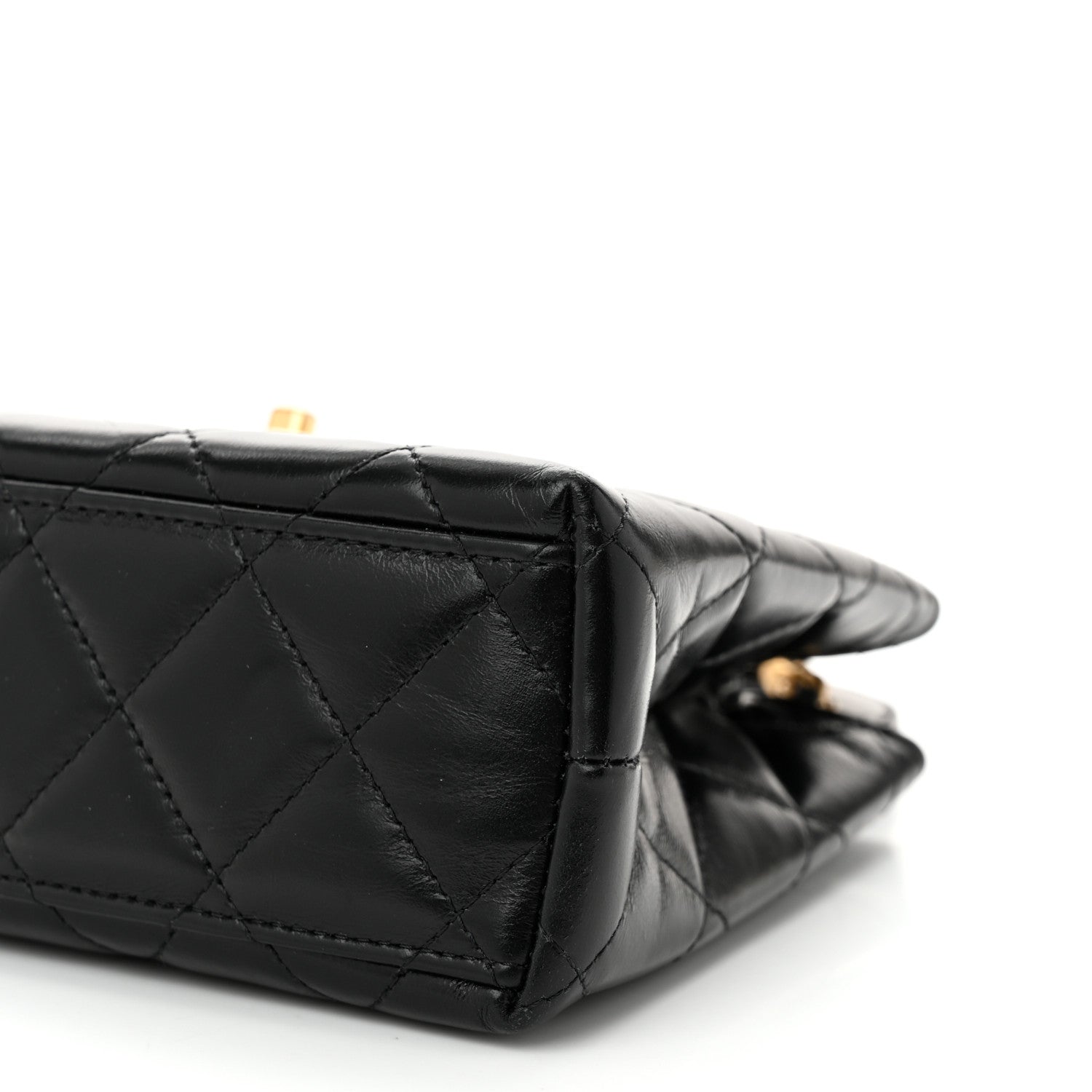 Chanel Shiny Aged Calfskin Quilted Nano Kelly Shopper Black 10 of 11