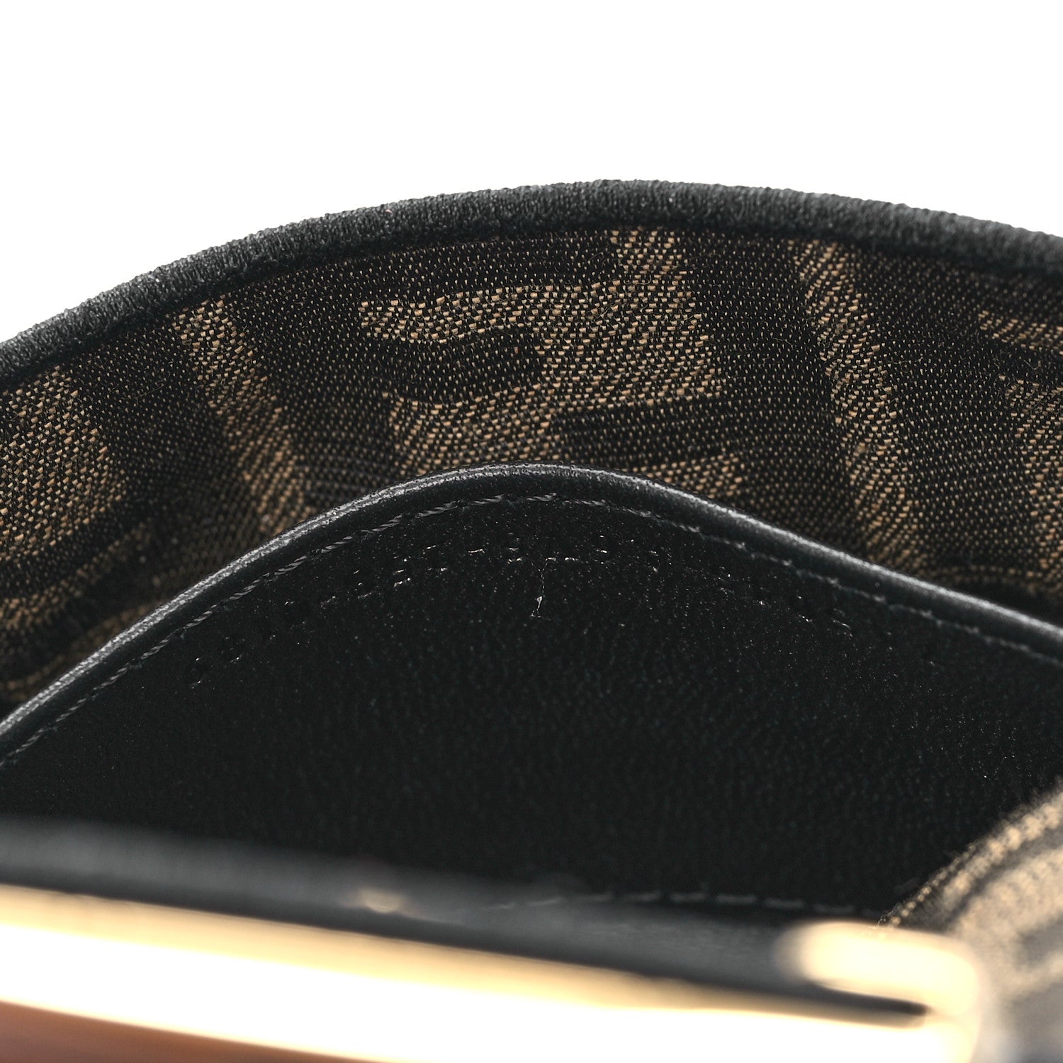 Fendi Fabric Jacquard FF 1974 Nano Maxi Buckle Baguette Charm Tobacco Moro Black 7 of 11