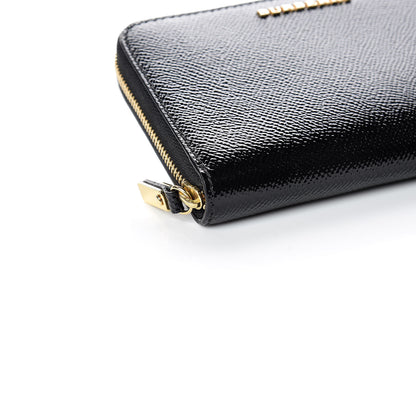Burberry Patent Calfskin Zip Around Wallet Black 5 of 11