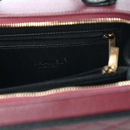 Chanel Caviar Quilted Medium CC Filigree Vanity Case Burgundy Black 8 of 10