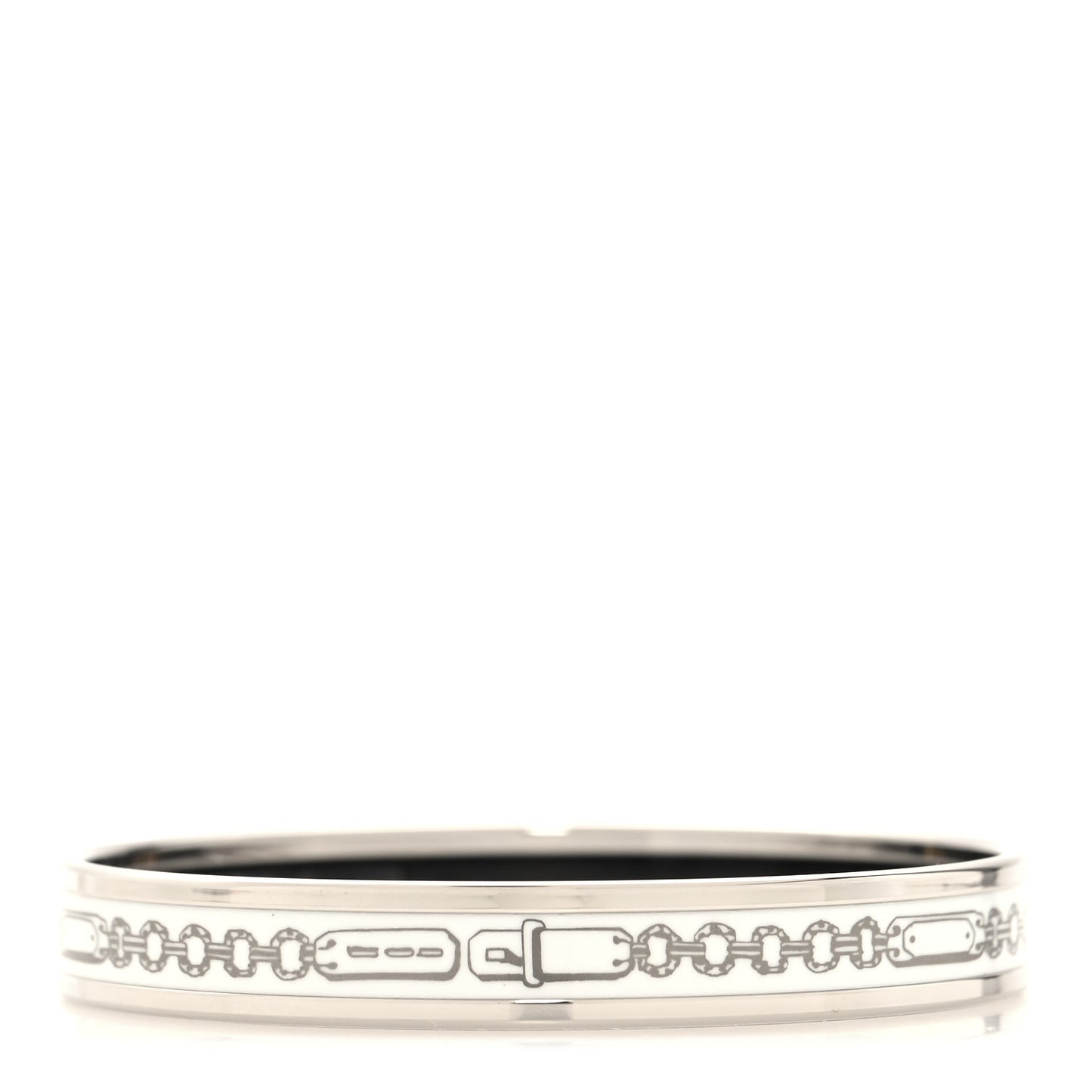 Enamel Printed Narrow Bijoux Chaines Bracelet 65 White
