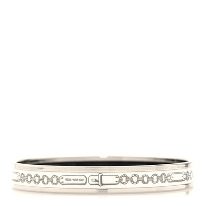 Hermes Enamel Printed Narrow Bijoux Chaines Bracelet 65 White 3 of 6