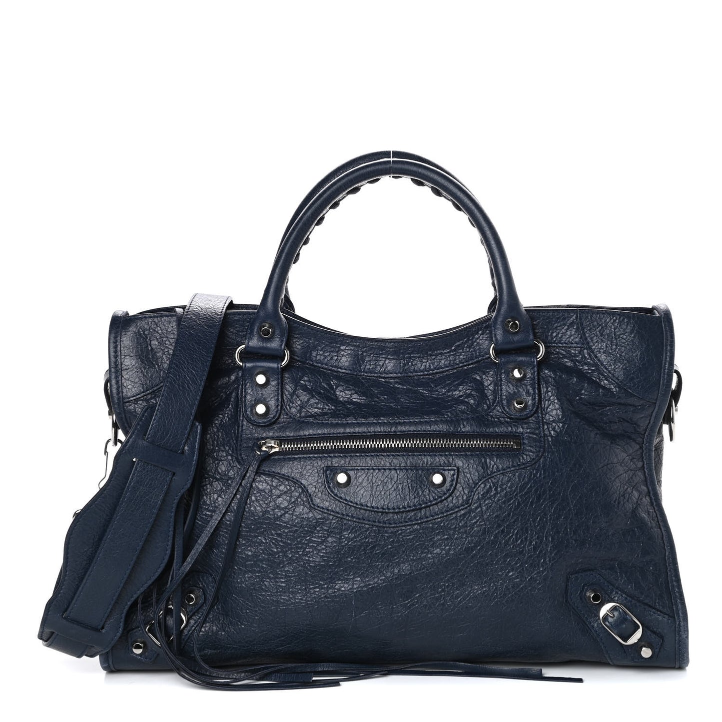 Agneau Classic Silver Hardware City Bleu Obscur