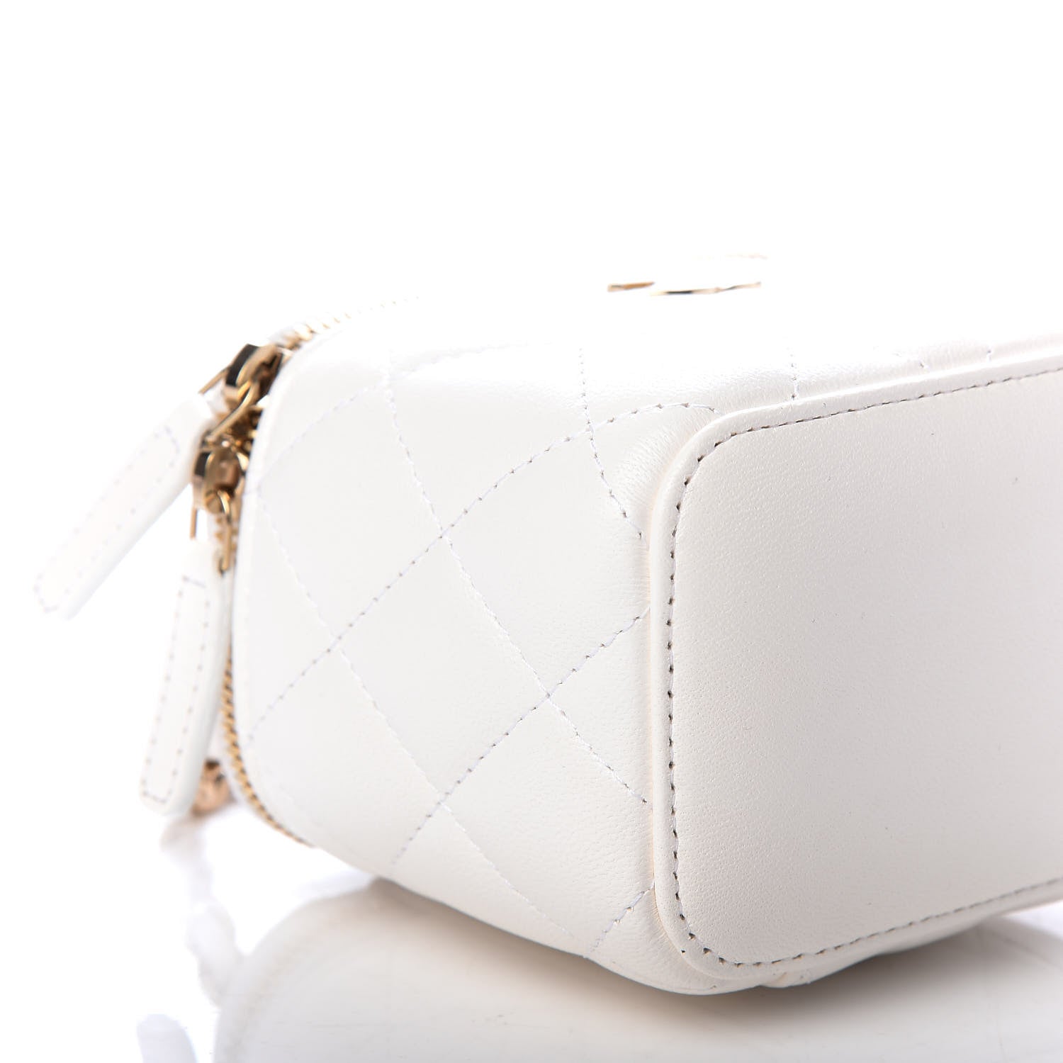 Chanel Lambskin Quilted My Chanel Lady Vanity Case With Chain White 8 of 10