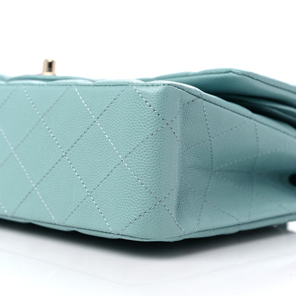 Chanel Caviar Quilted Medium Double Flap Light Blue 8 of 9