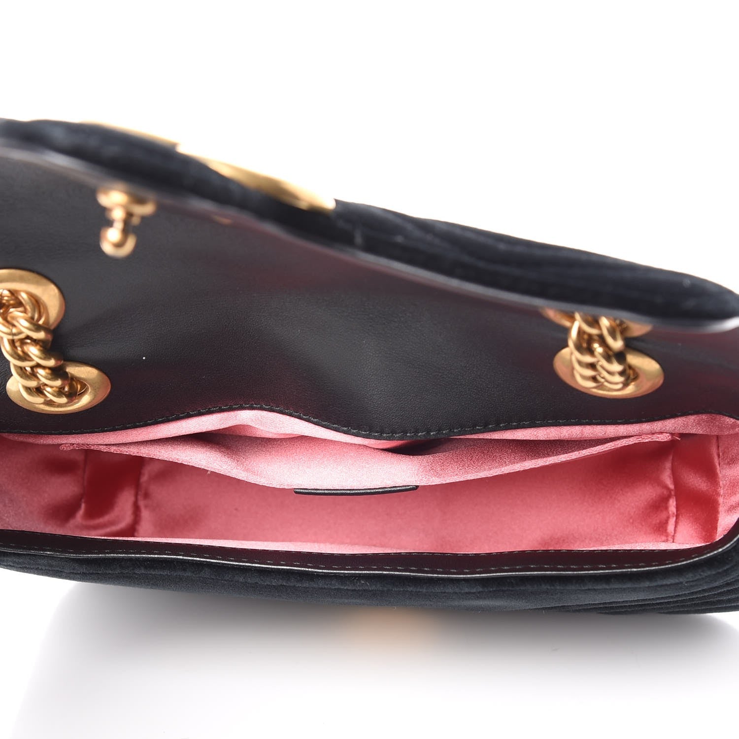 Gucci Velvet Matelasse Mini GG Marmont Shoulder Bag Black 5 of 8