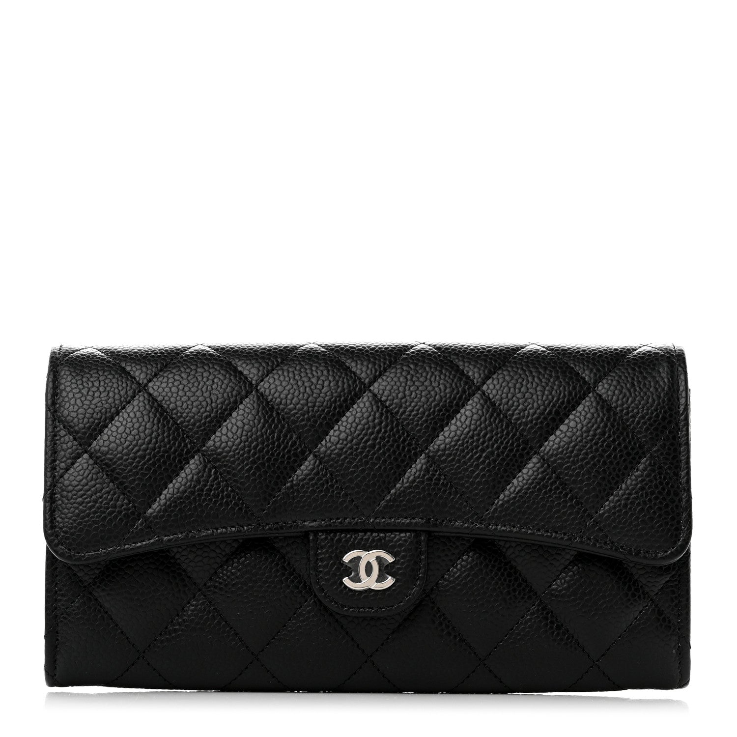 Chanel Caviar Quilted Large Gusset Flap Wallet Black 1 of 10