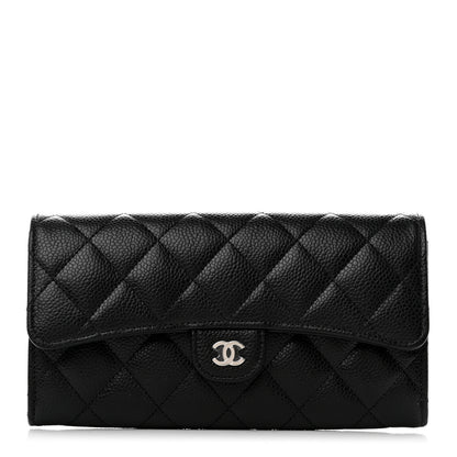 Chanel Caviar Quilted Large Gusset Flap Wallet Black 1 of 10