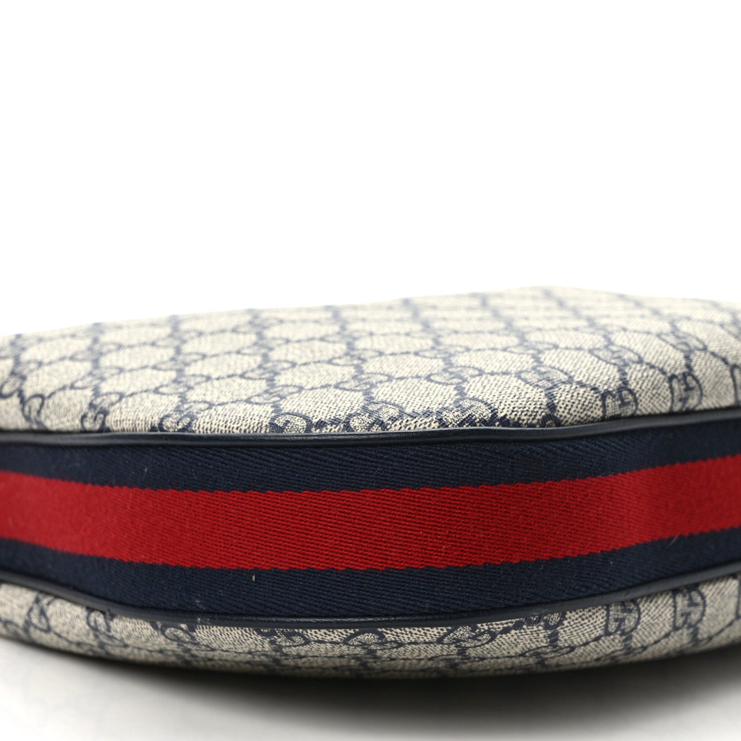 Gucci GG Supreme Monogram Textured Calfskin Web Large Attache Shoulder Bag Beige Blue 7 of 8