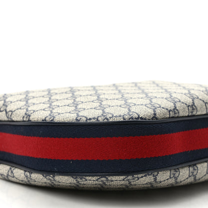 Gucci GG Supreme Monogram Textured Calfskin Web Large Attache Shoulder Bag Beige Blue 7 of 8
