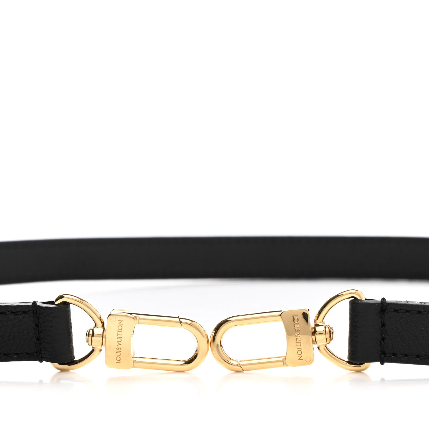 Louis Vuitton Calfskin 16mm Adjustable Shoulder Strap Black 5 of 5