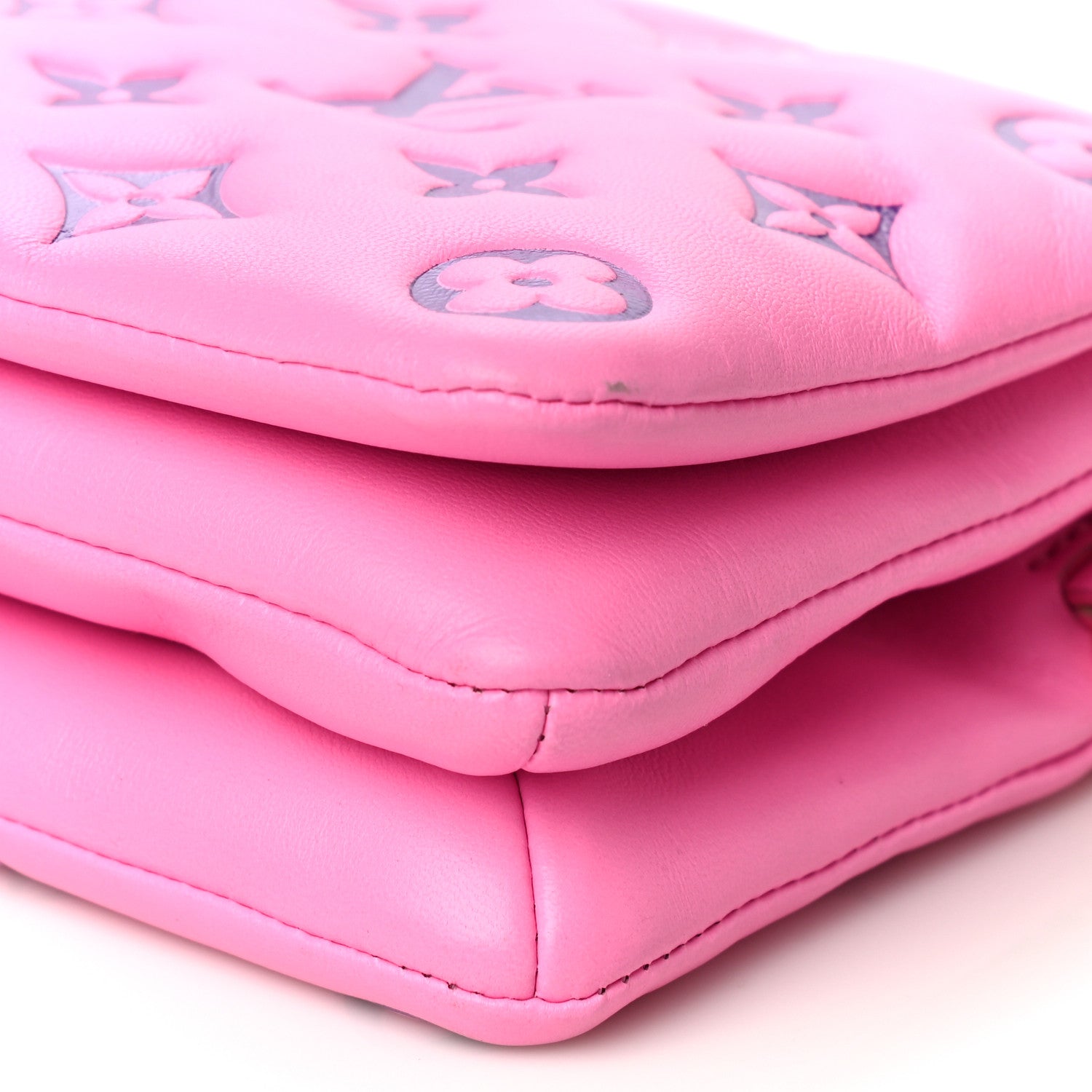 Louis Vuitton Lambskin Embossed Monogram Vuittamins Pochette Coussin Rose Violet 8 of 17