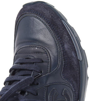 Chanel Suede Calfskin CC Sneakers 36 Blue 10 of 11