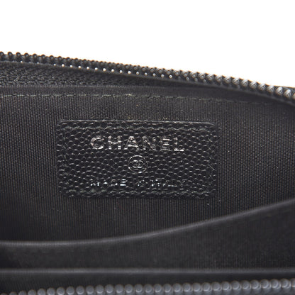 Chanel Caviar Quilted Boy Zip Around Coin Purse Wallet Black 6 of 8