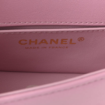 Chanel Caviar Chevron Quilted Mini Boy Flap Pink 6 of 11