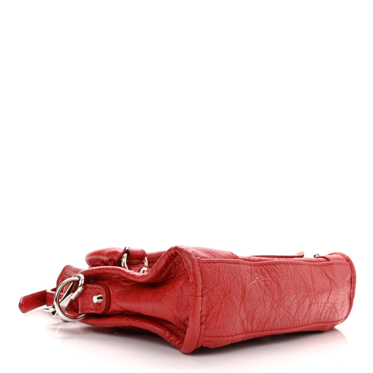 Agneau Classic Silver Hardware Nano City Rouge Groseille