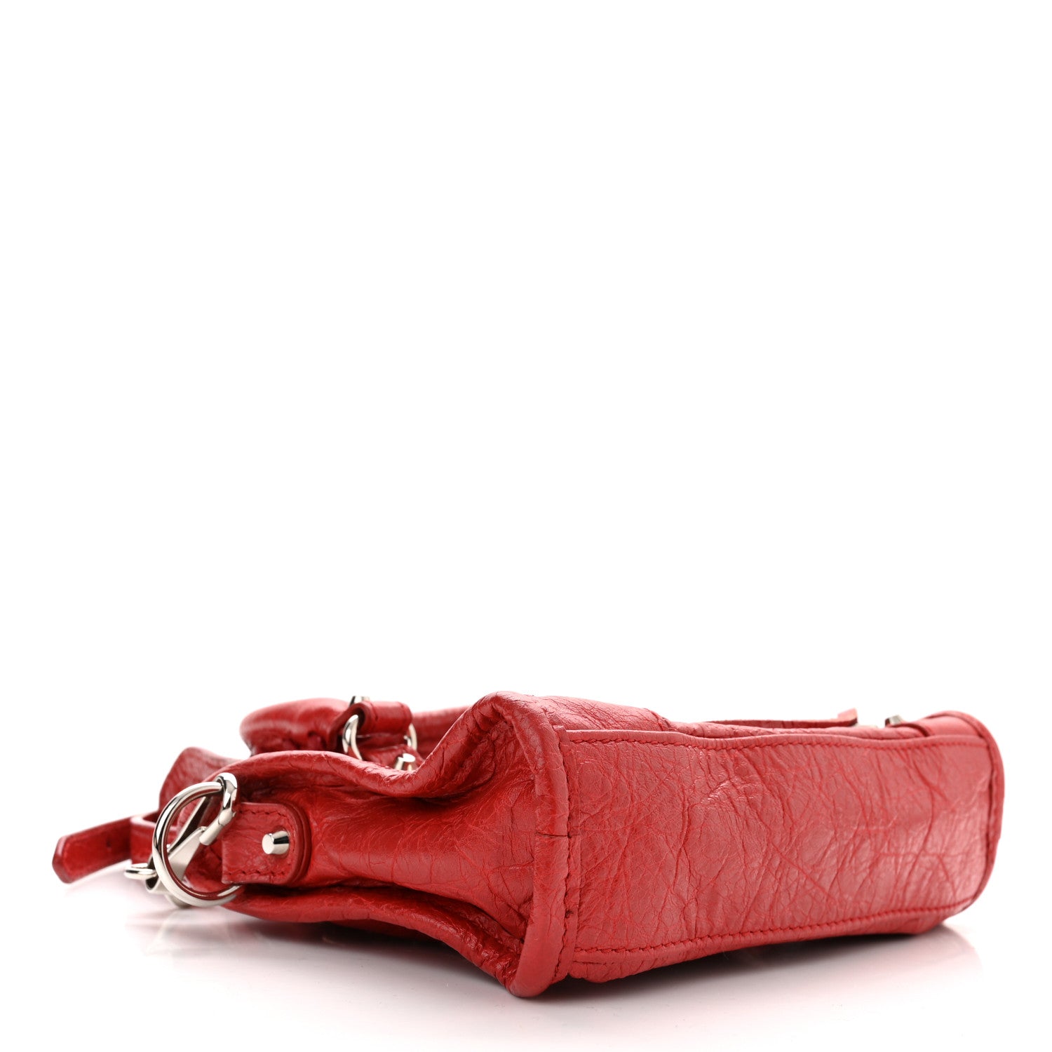 Balenciaga Agneau Classic Silver Hardware Nano City Rouge Groseille 4 of 10