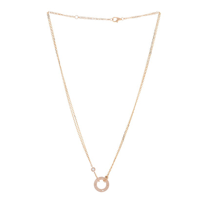 Cartier 18K Pink Gold 2 Diamond LOVE Necklace 3 of 4