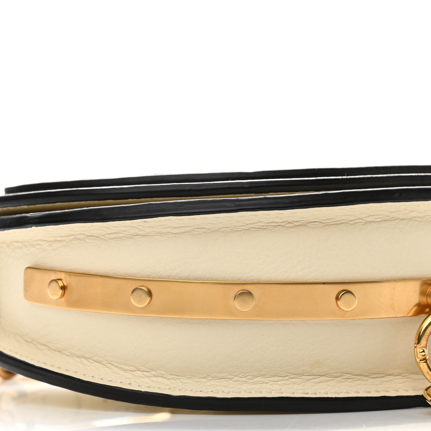 Calfskin Small Nile Bracelet Minaudiere Bag Off White